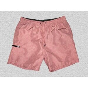 Burnside Activewear Shorts Mens XL Maroon Pull On Drawstring Zip Pockets